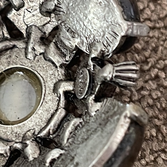 Gerard Yosca Brooch Pin Earthtones Stones Silver Tone - Picture 5 of 5